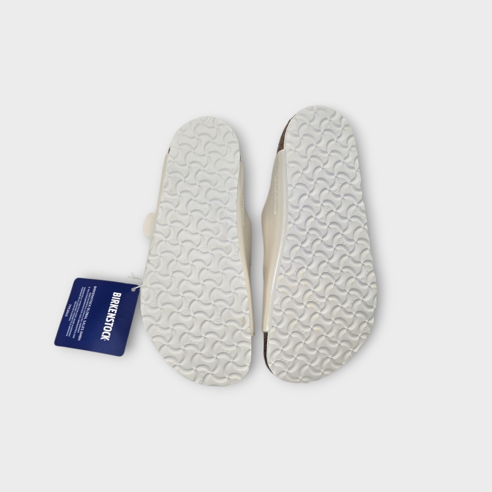 New Birkenstock Arizona Split Birko Flor White Gold Youth Sandals Size US 1 EU32 - Picture 11 of 11